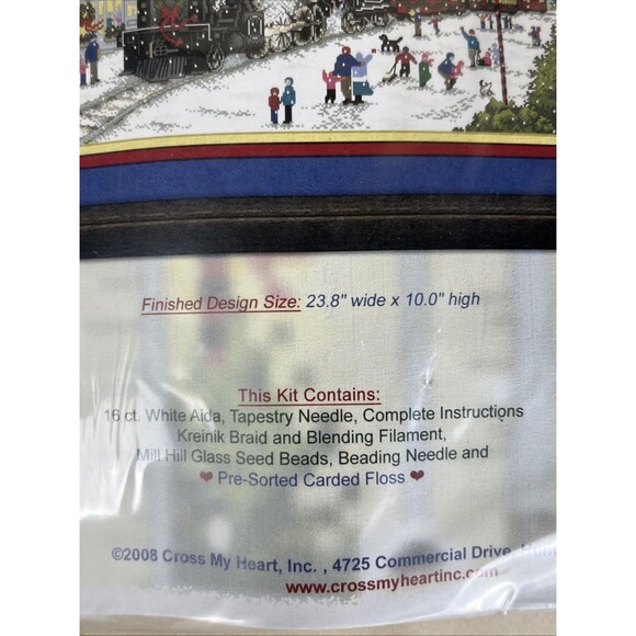 Rare Cross My Heart Holiday Express Christmas Train Counted Cross Stitch Kit2008 - Picture 3 of 6